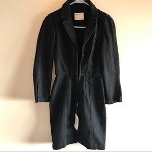 ASOS NWT sexy black denim dress full zip US 0